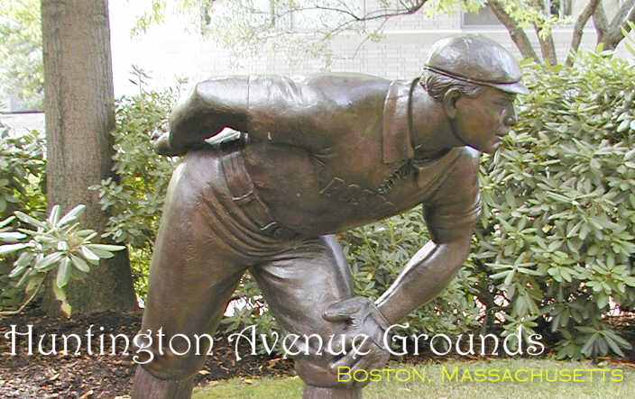 Cy Young statue commemorating Huntington Avenue Grounds, Boston, Massachusetts (Source: LP, 2002)