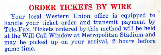 An unusual way to purchase tickets in 1971! (Source: Scorecard, 1971)