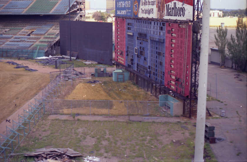 Abandoned: The bullpen area viewed from the right field stands (Source: Robin Hanson)