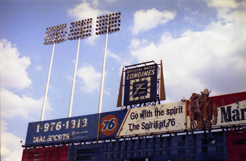Abandoned: The scoreboard and famous clock (Source: Robin Hanson)