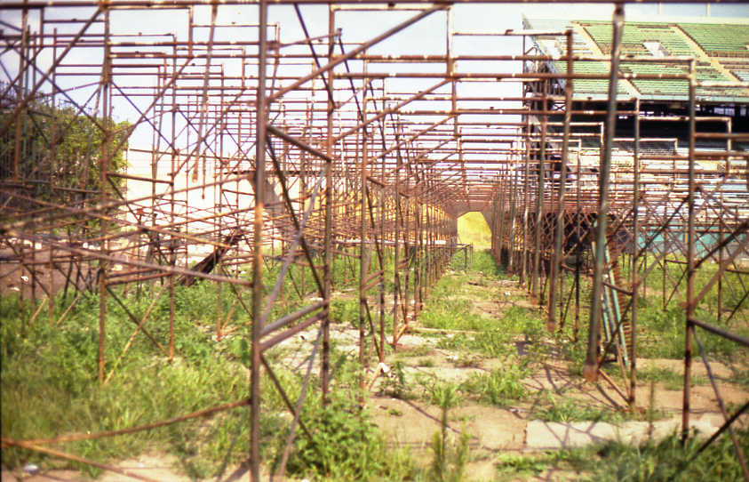 Abandoned: All that remains of the third base temporary stands (Source: Robin Hanson)