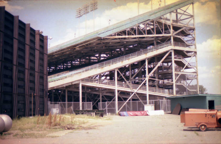 Abandoned: Behind the batter's eye (left) and left field stands (Source: Robin Hanson)