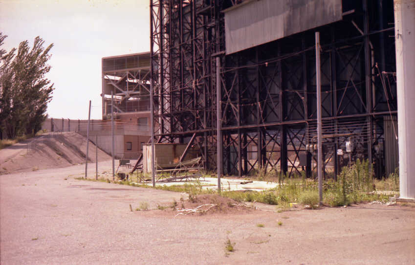 Abandoned: Behind the scoreboard (look closely for the ladder to climb up inside the scoreboard) (Source: Robin Hanson)