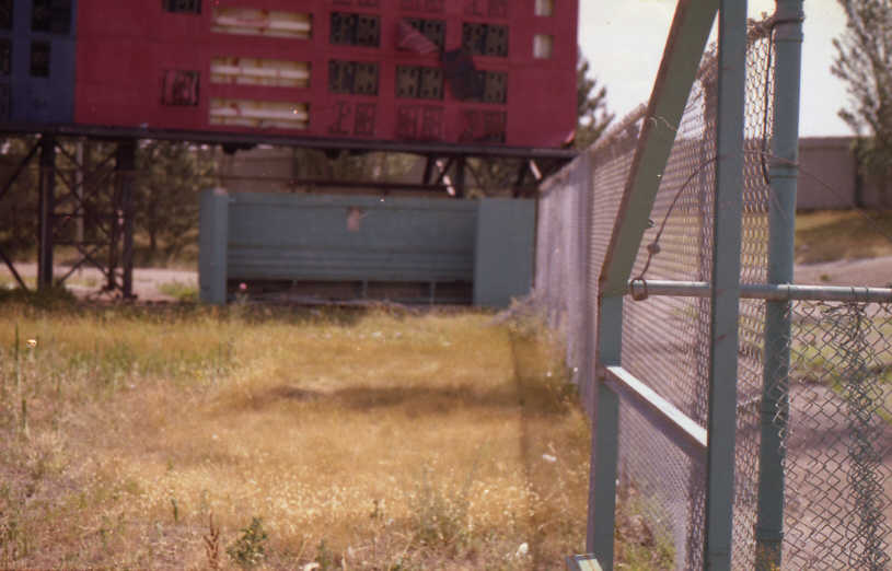 Abandoned: Bullpen (scoreboard in background) (Source: Robin Hanson)